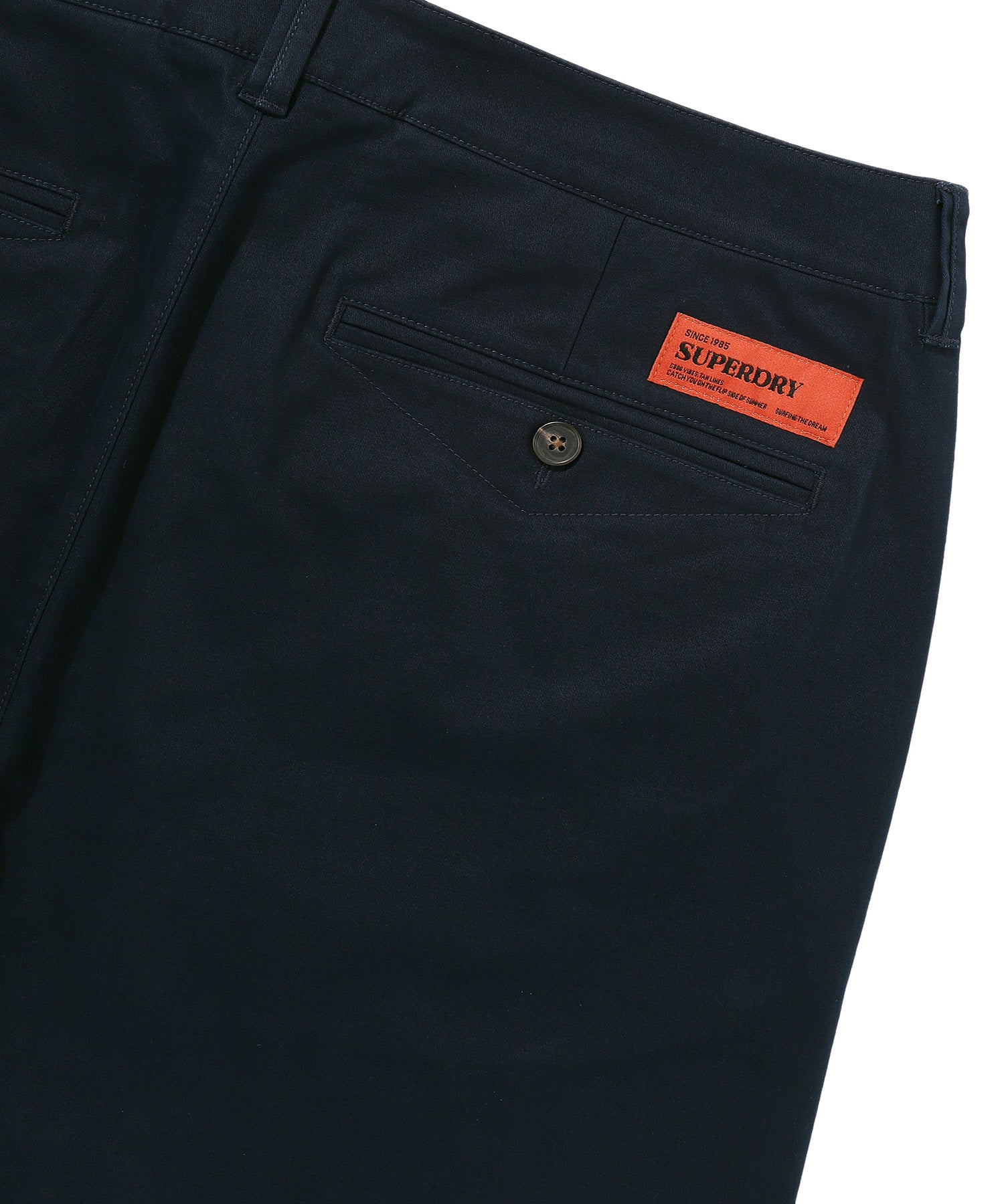Label Cotton Chino Shorts - D/Navy