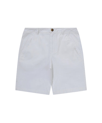 Label Cotton Chino Shorts - Ivory