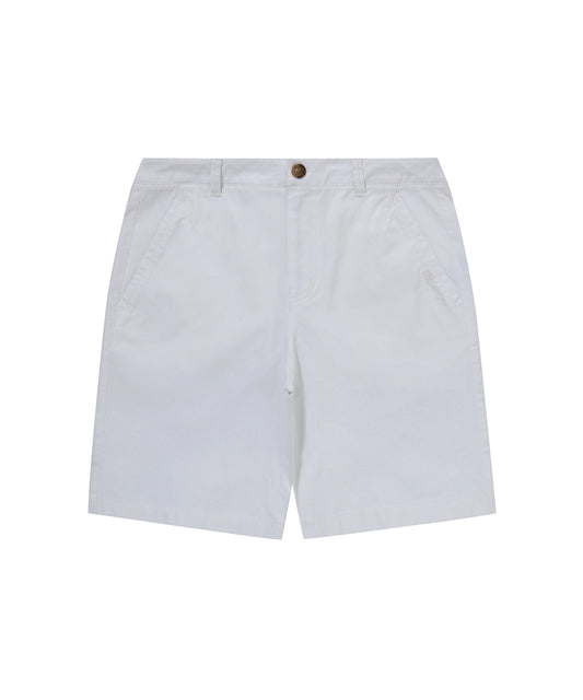 Label Cotton Chino Shorts - Ivory