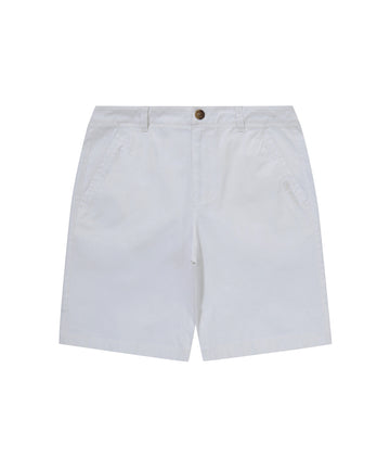 Label Cotton Chino Shorts - Ivory