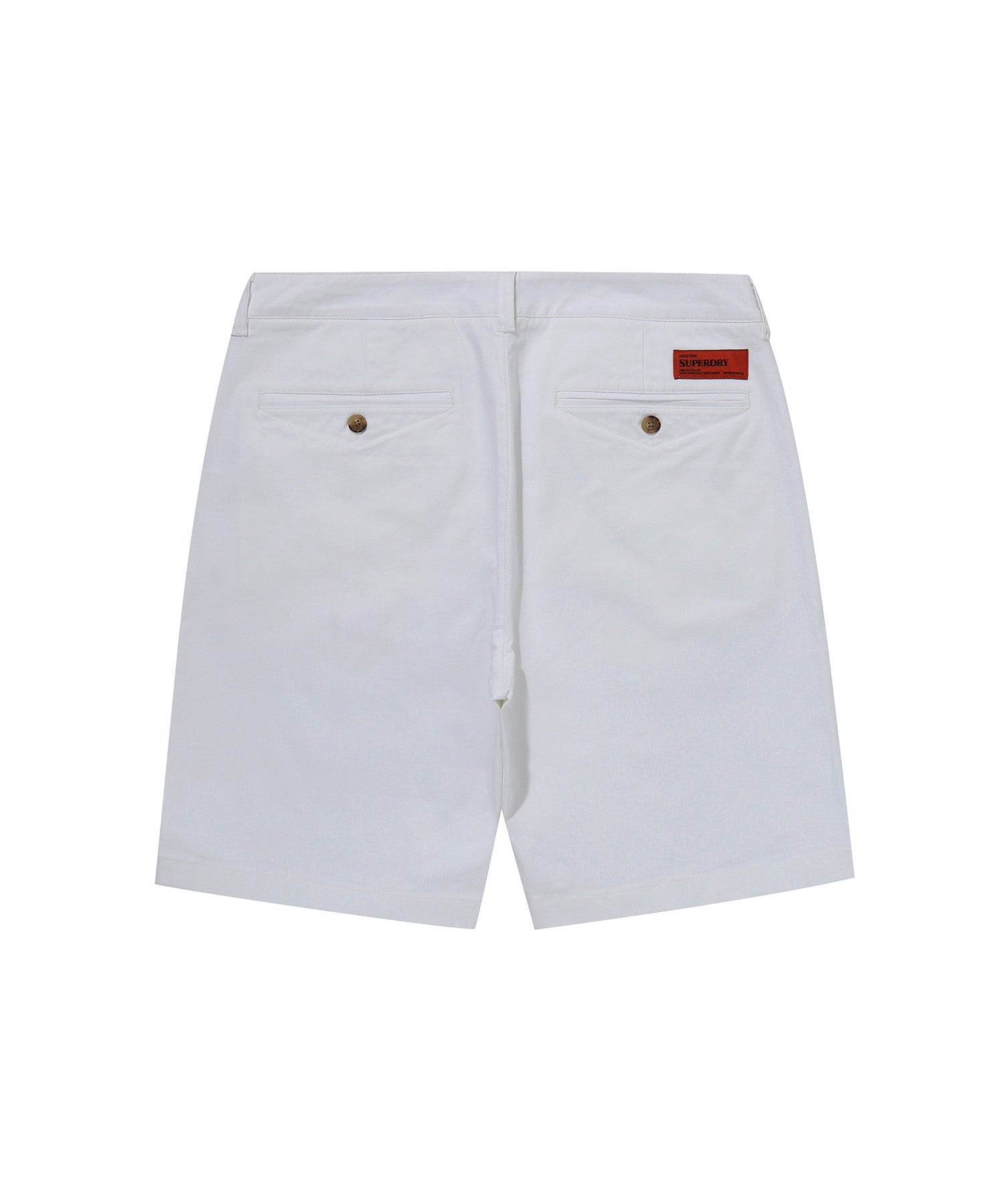 Label Cotton Chino Shorts - Ivory