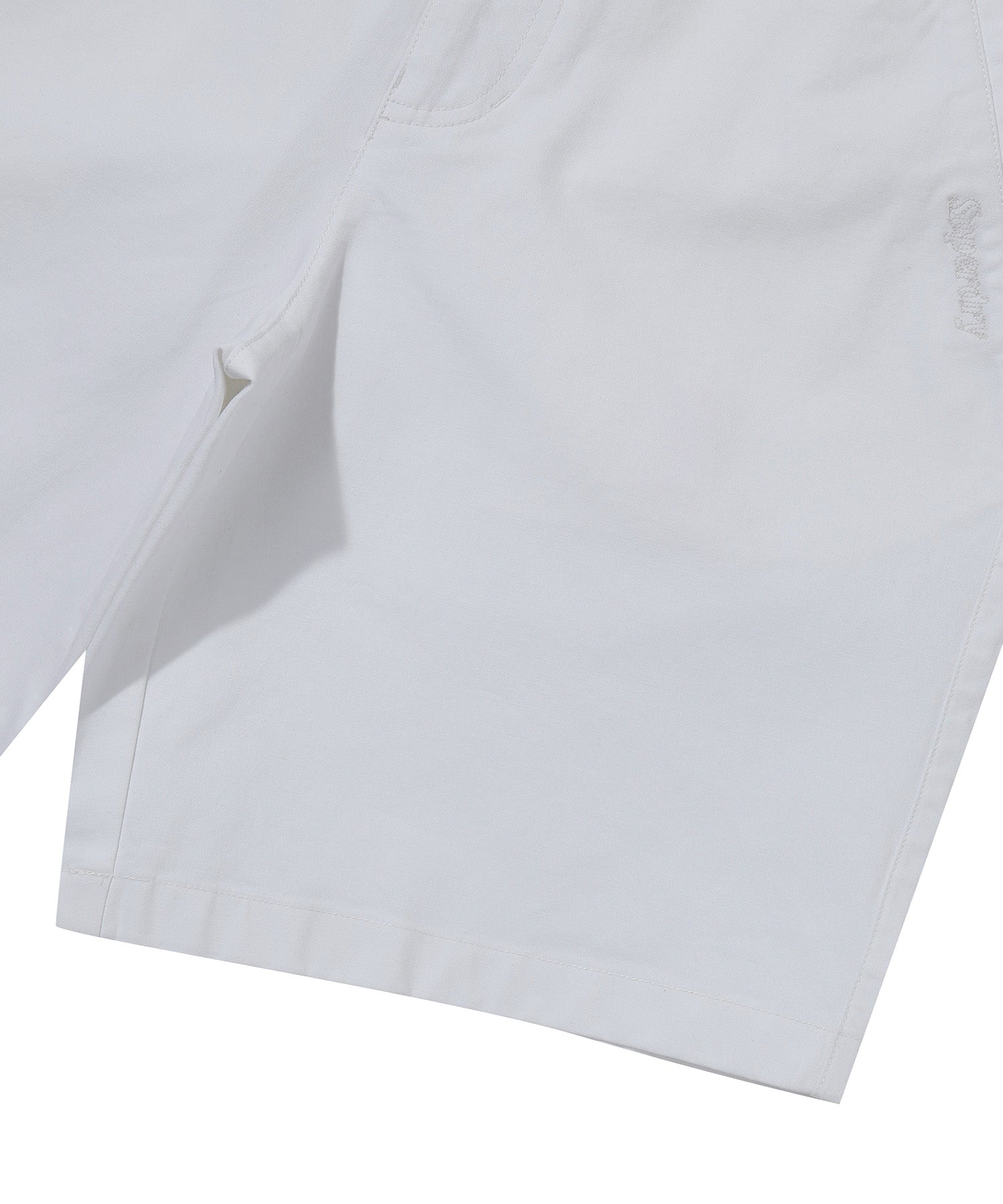 Label Cotton Chino Shorts - Ivory