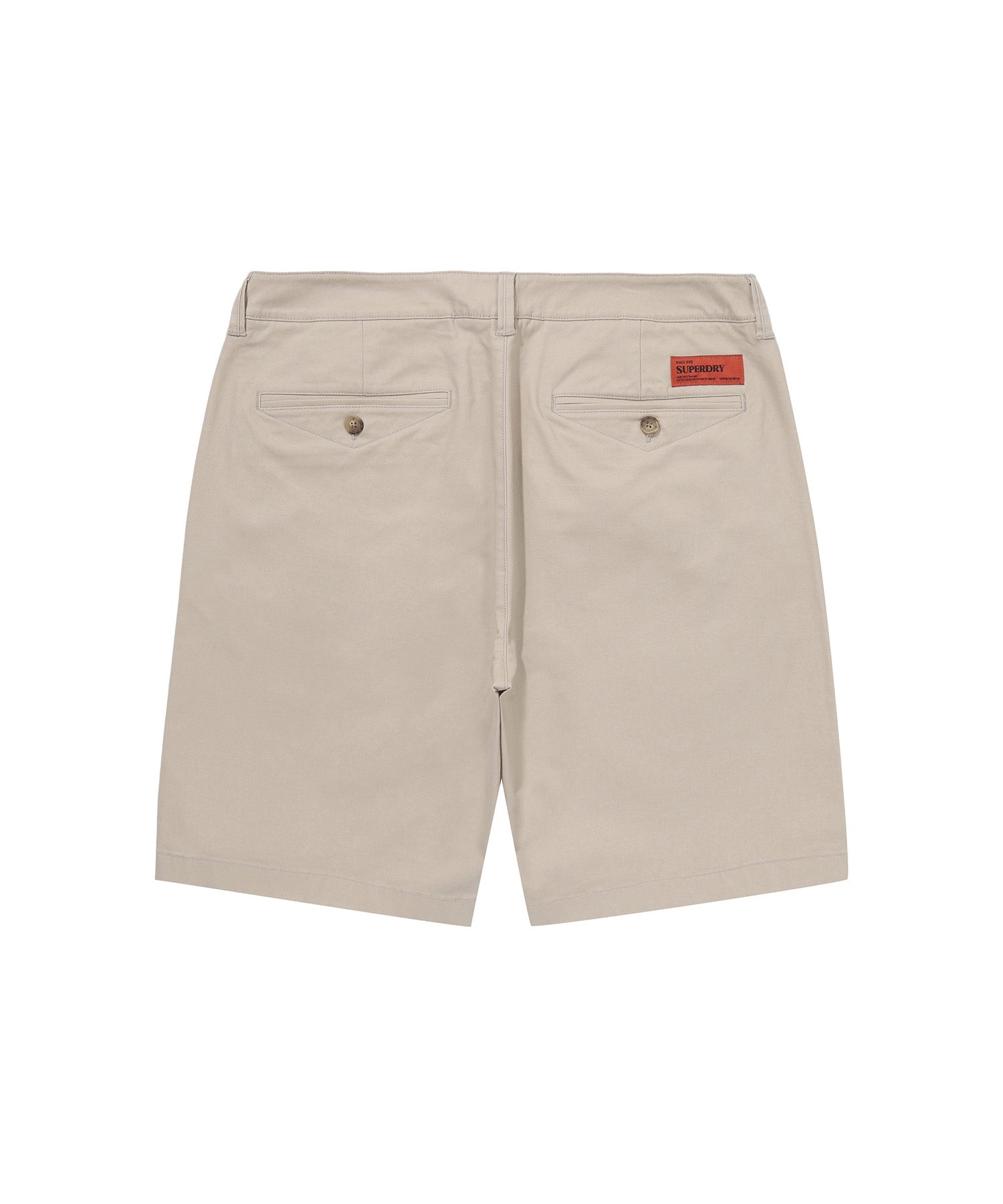 Label Cotton Chino Shorts - L/Beige