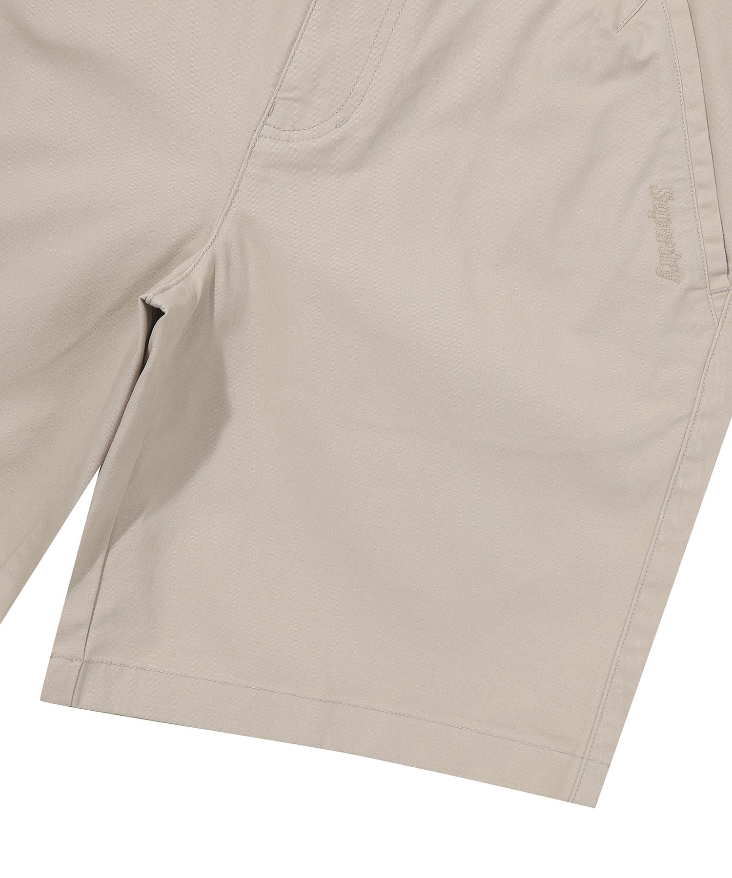 Label Cotton Chino Shorts - L/Beige