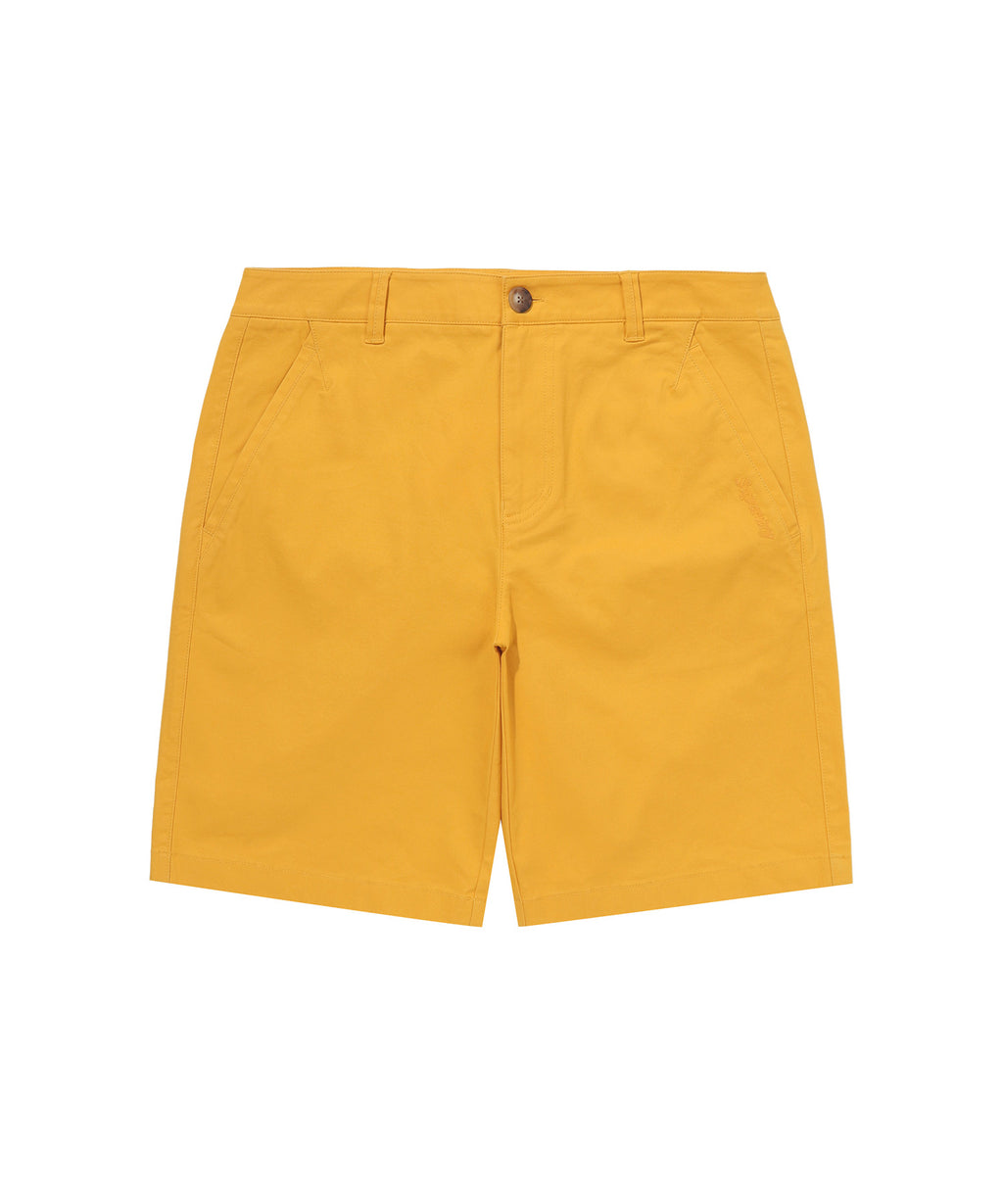 Label Cotton Chino Shorts - Yellow