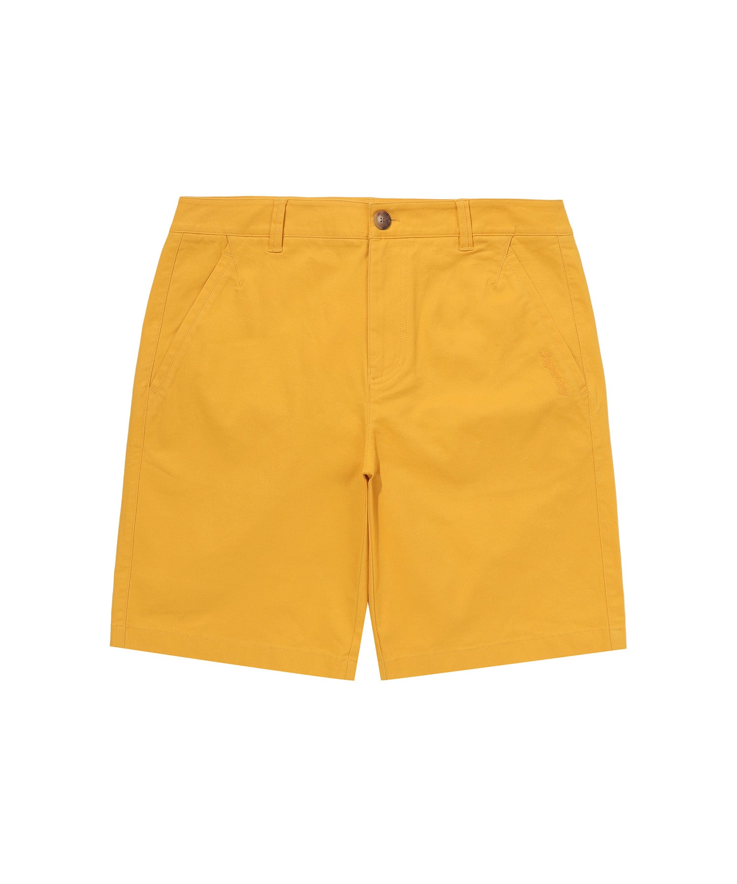Label Cotton Chino Shorts - Yellow