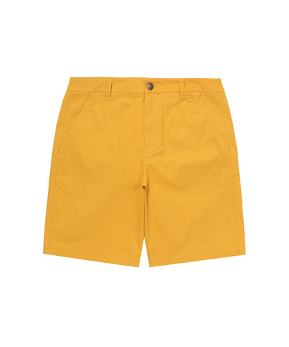 Label Cotton Chino Shorts - Yellow