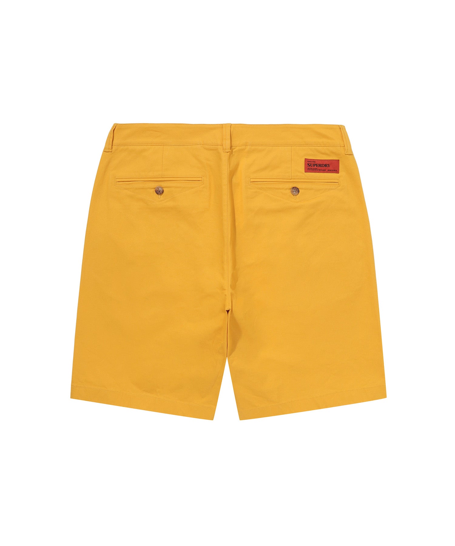 Label Cotton Chino Shorts - Yellow