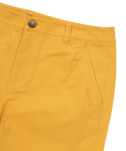 Label Cotton Chino Shorts - Yellow
