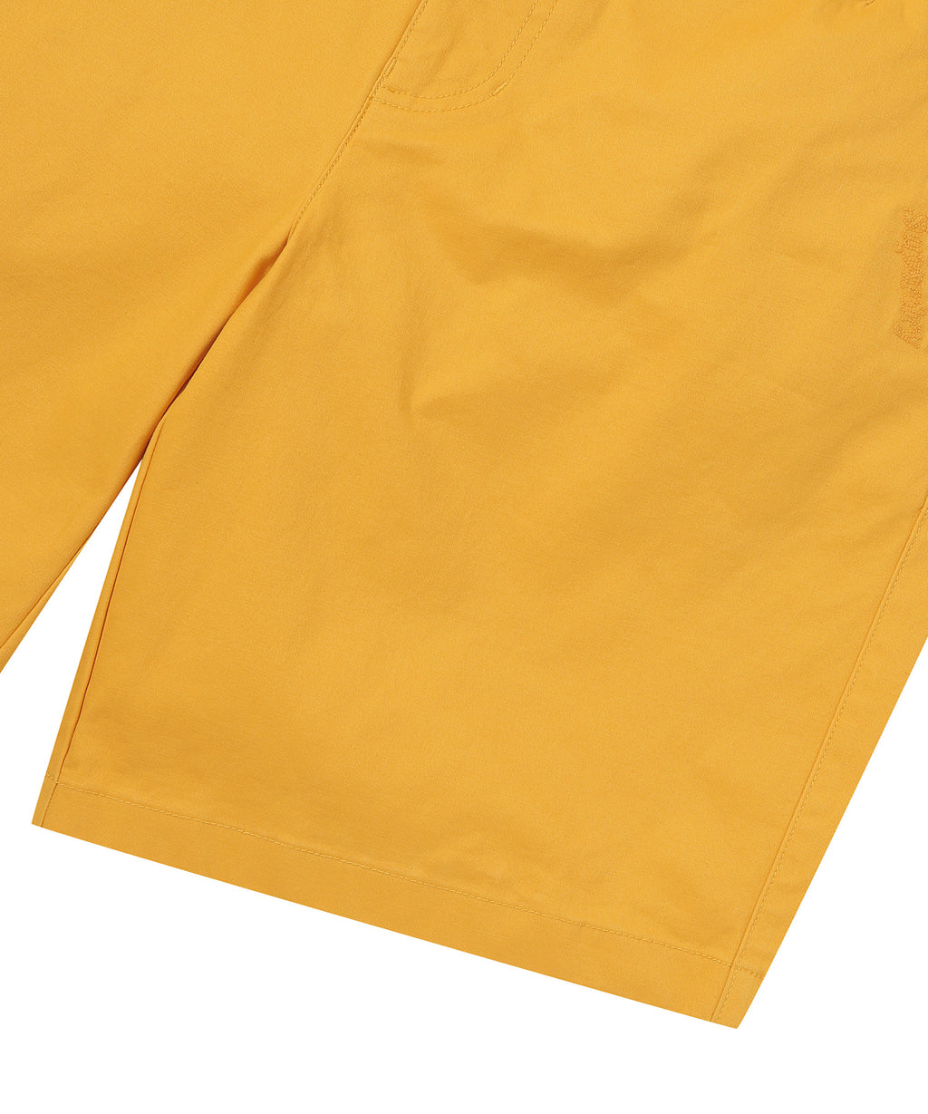 Label Cotton Chino Shorts - Yellow