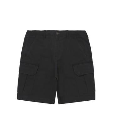 Label Cargo Cotton Shorts - Black