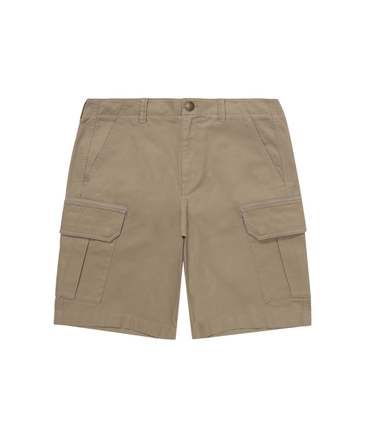 Label Cargo Cotton Shorts - D/Beige