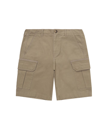 Label Cargo Cotton Shorts - D/Beige