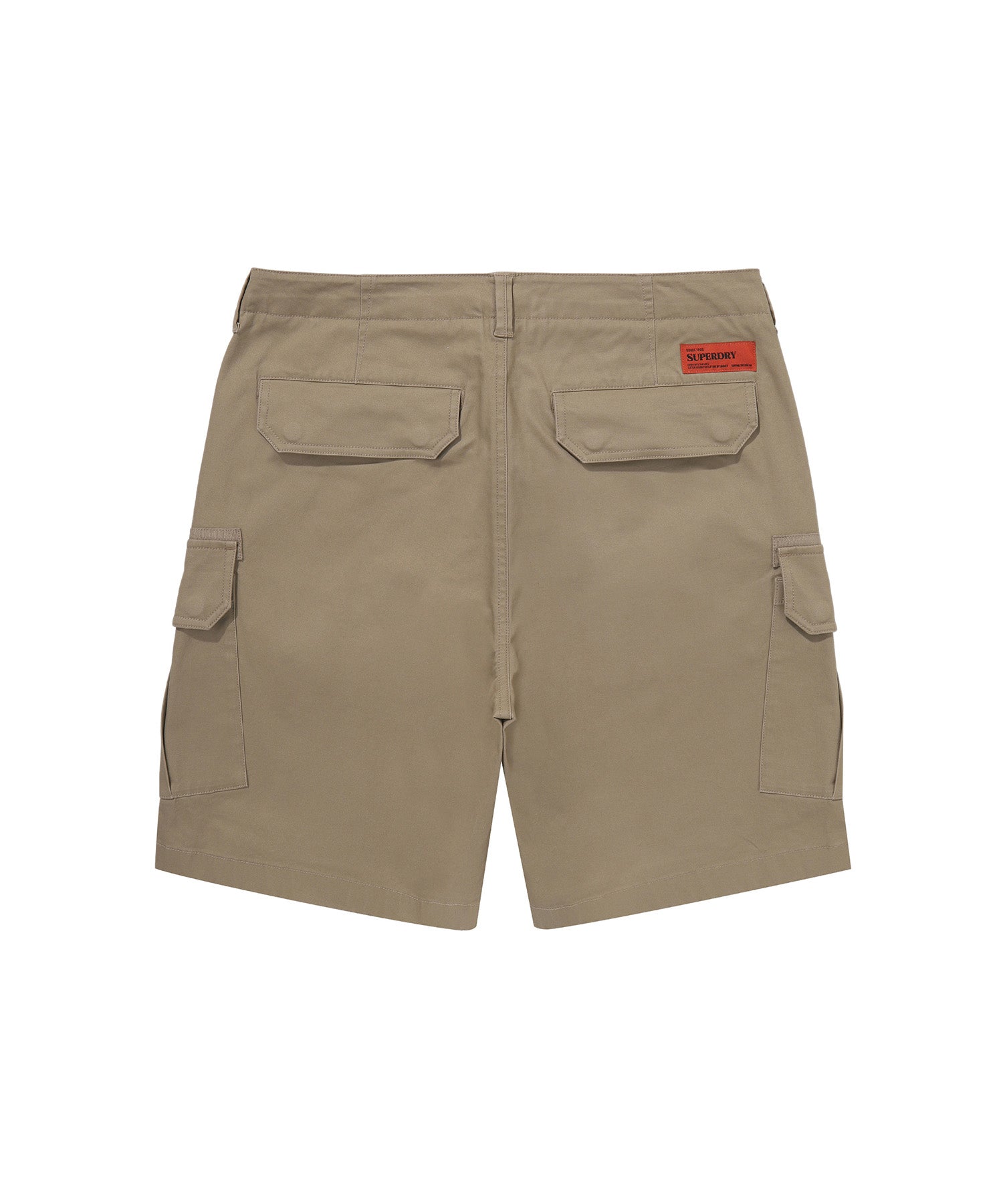 Label Cargo Cotton Shorts - D/Beige