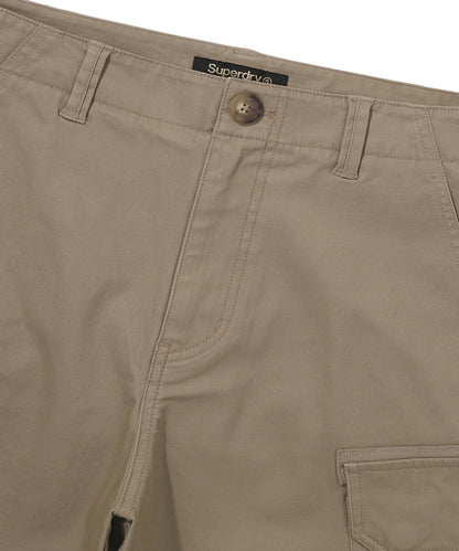 Label Cargo Cotton Shorts - D/Beige