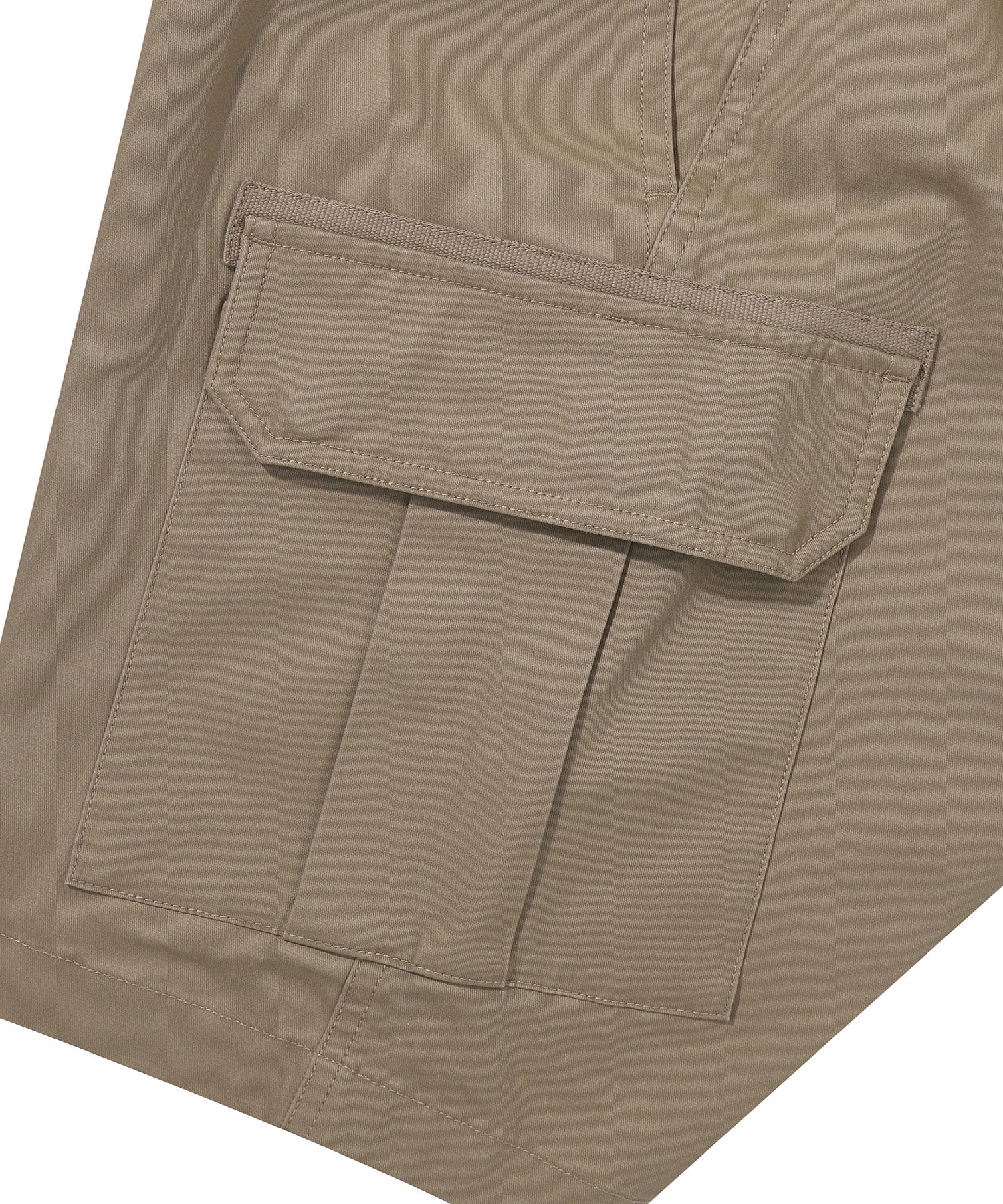 Label Cargo Cotton Shorts - D/Beige