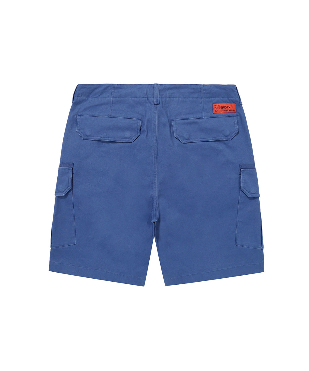 Label Cargo Cotton Shorts - D/Blue