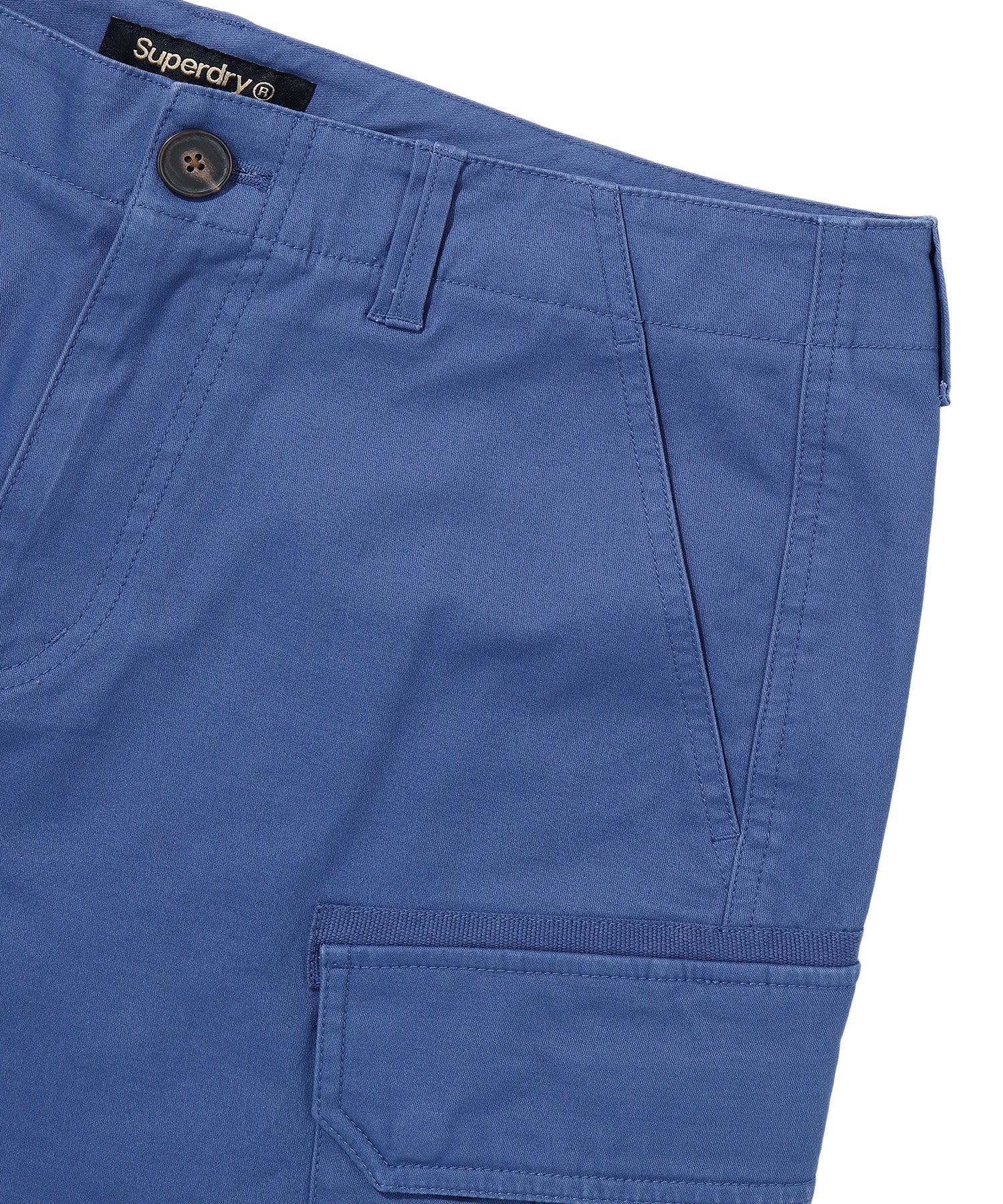 Label Cargo Cotton Shorts - D/Blue