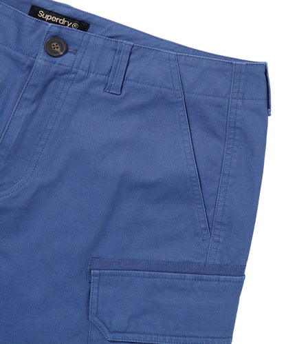 Label Cargo Cotton Shorts - D/Blue