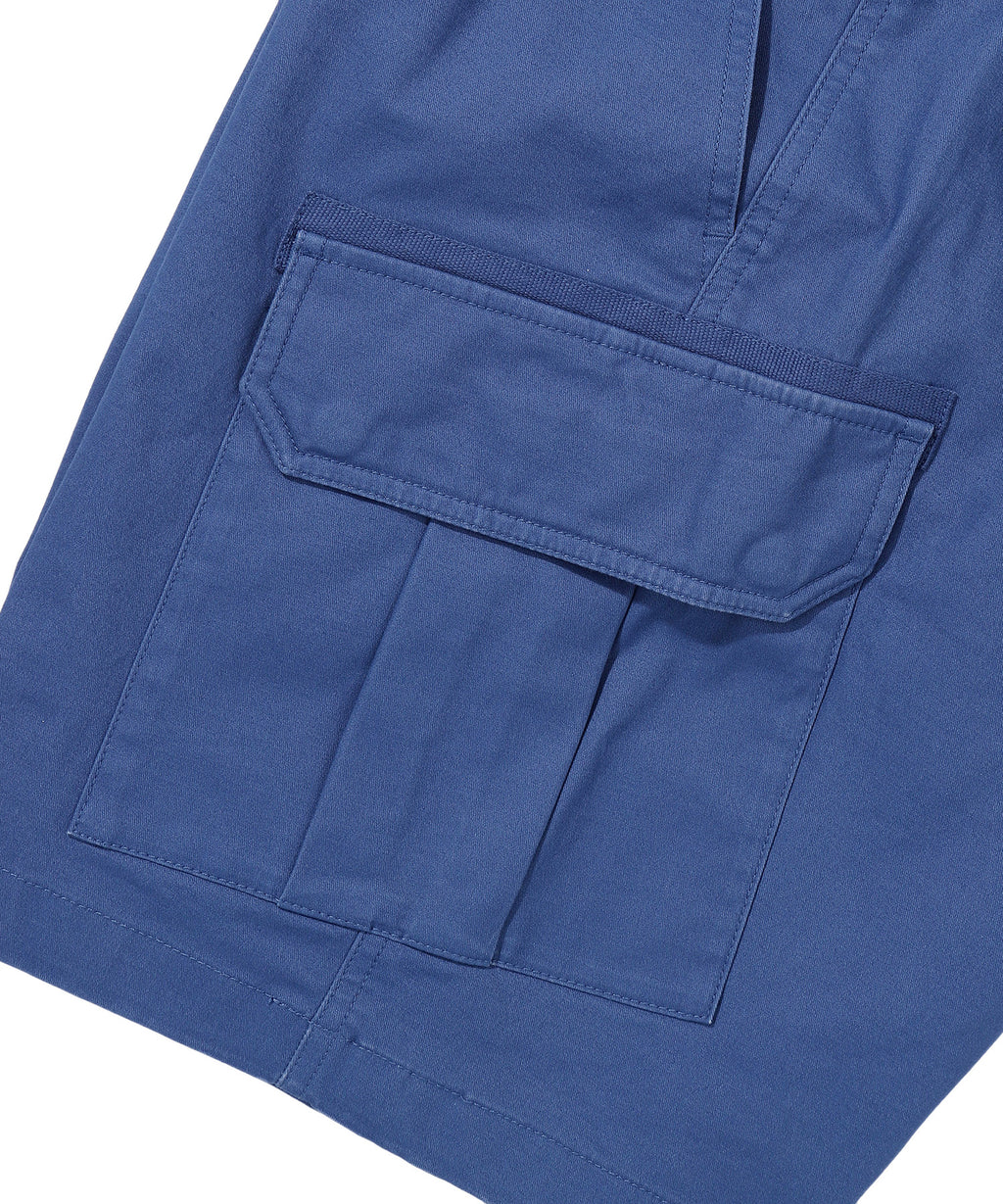 Label Cargo Cotton Shorts - D/Blue