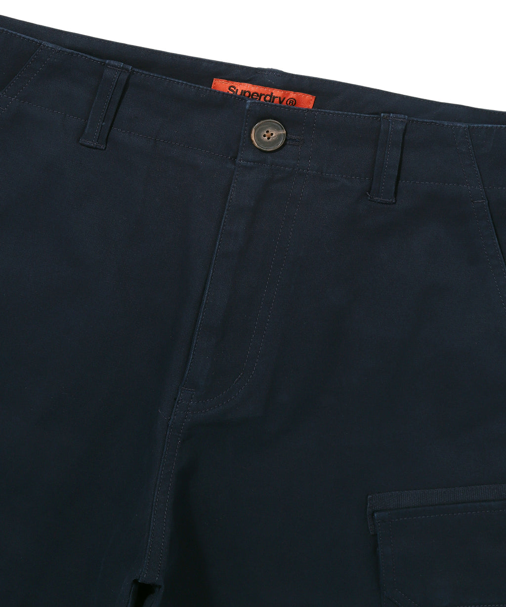 Label Cargo Cotton Shorts - D/Navy