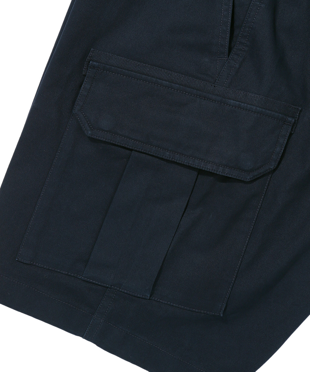 Label Cargo Cotton Shorts - D/Navy