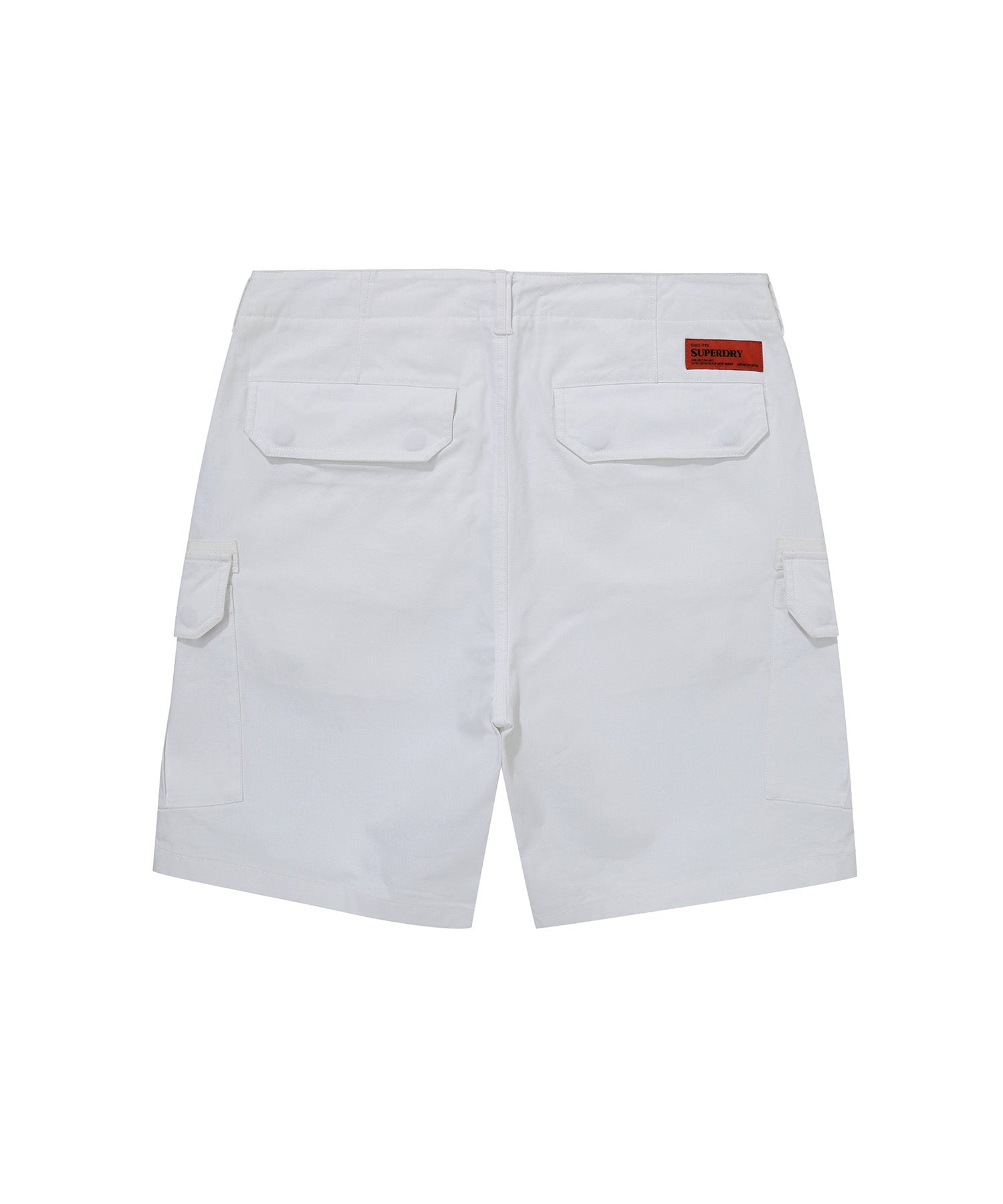 Label Cargo Cotton Shorts - Ivory