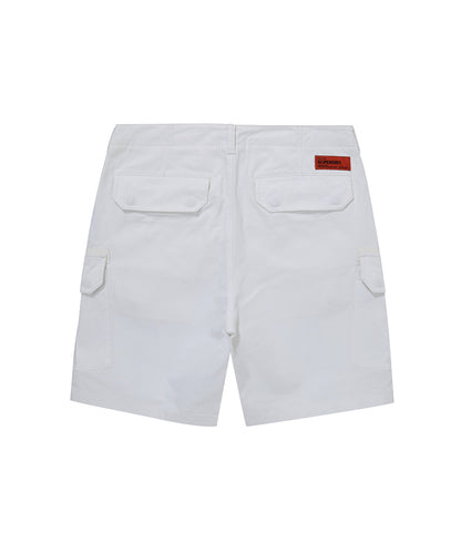 Label Cargo Cotton Shorts