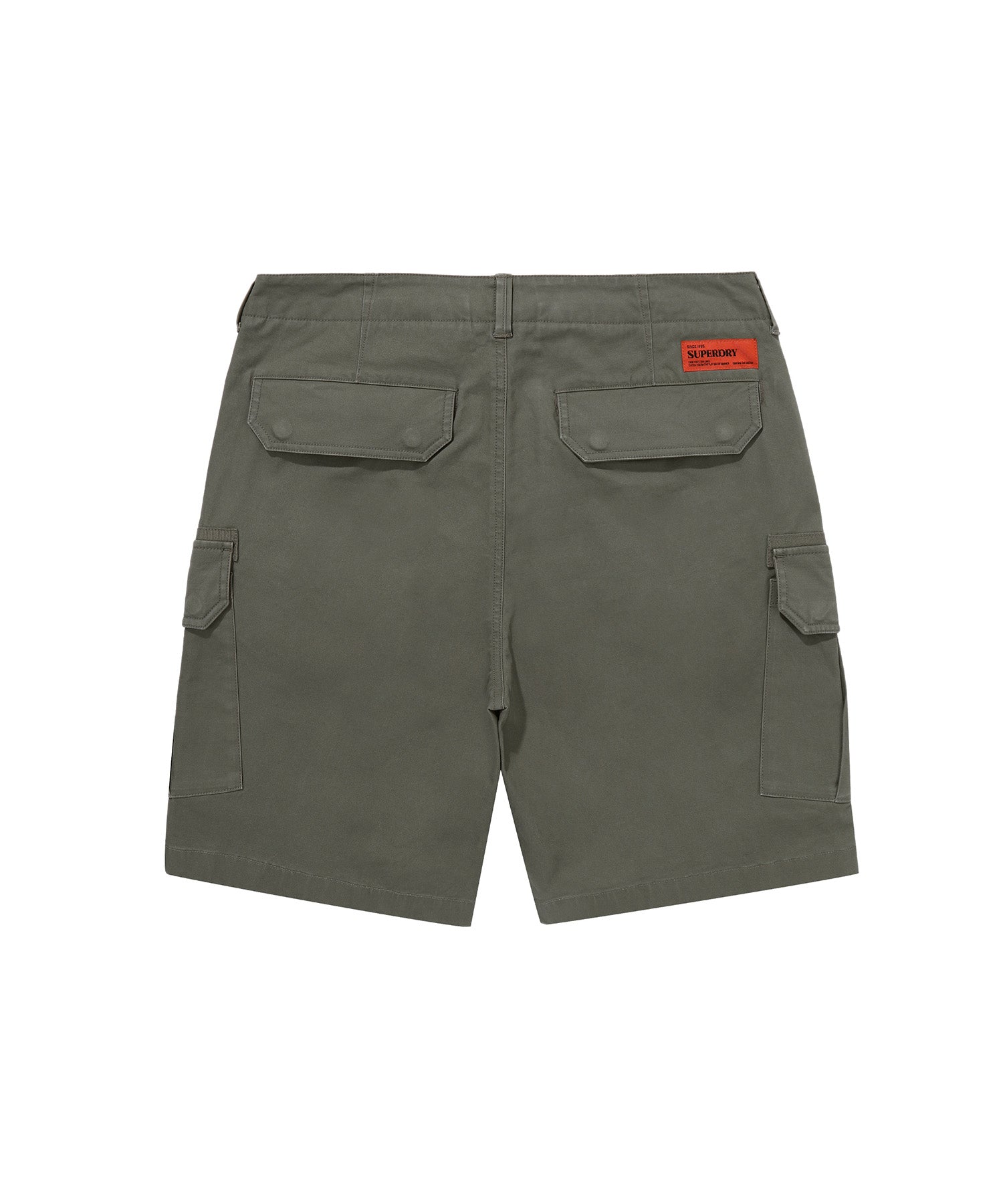 Label Cargo Cotton Shorts - Khaki Green