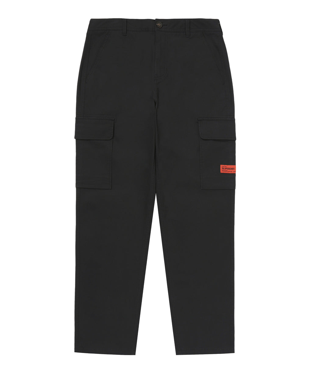 Label Slim Cargo Pants - Black