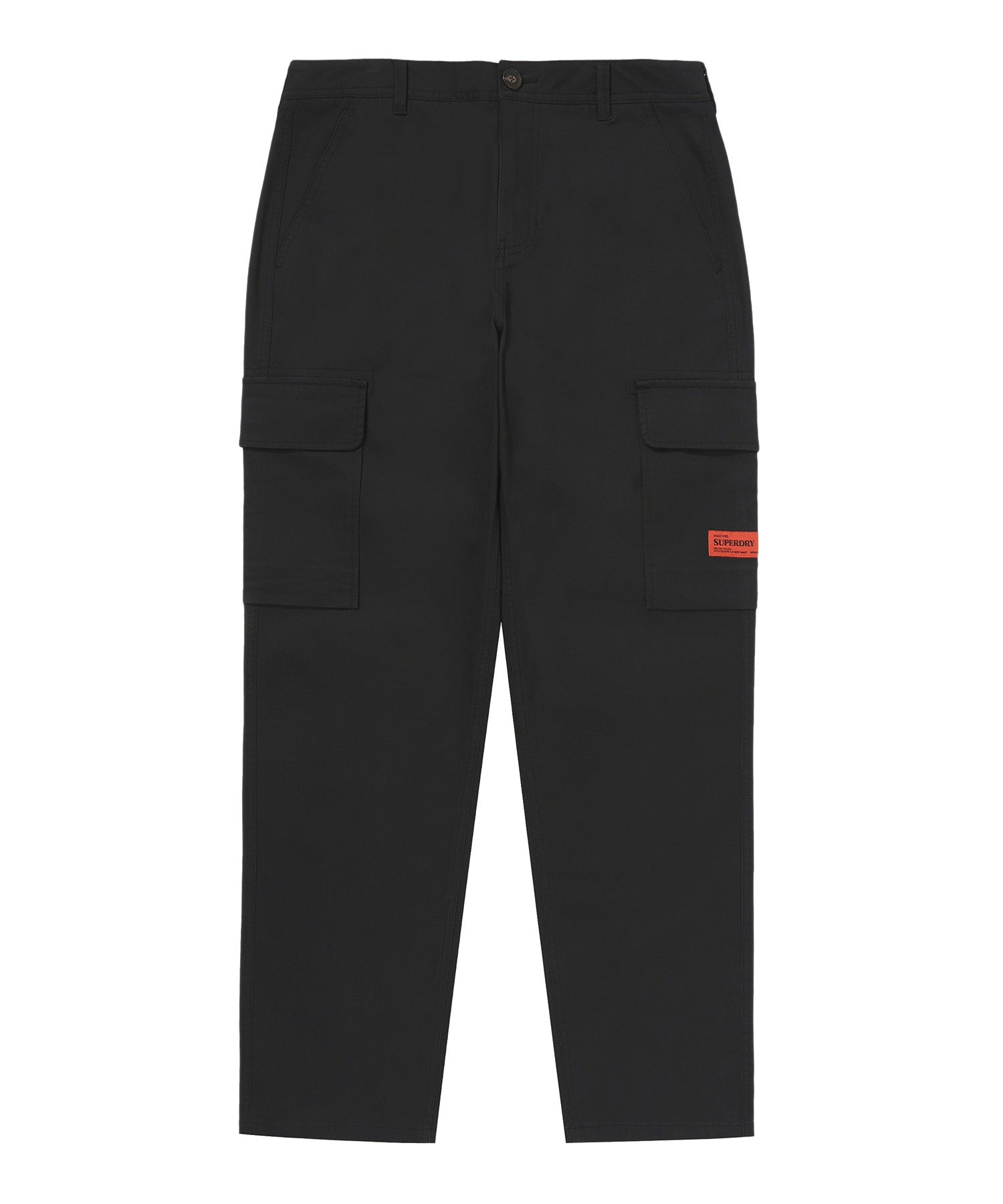 Label Slim Cargo Pants - Black