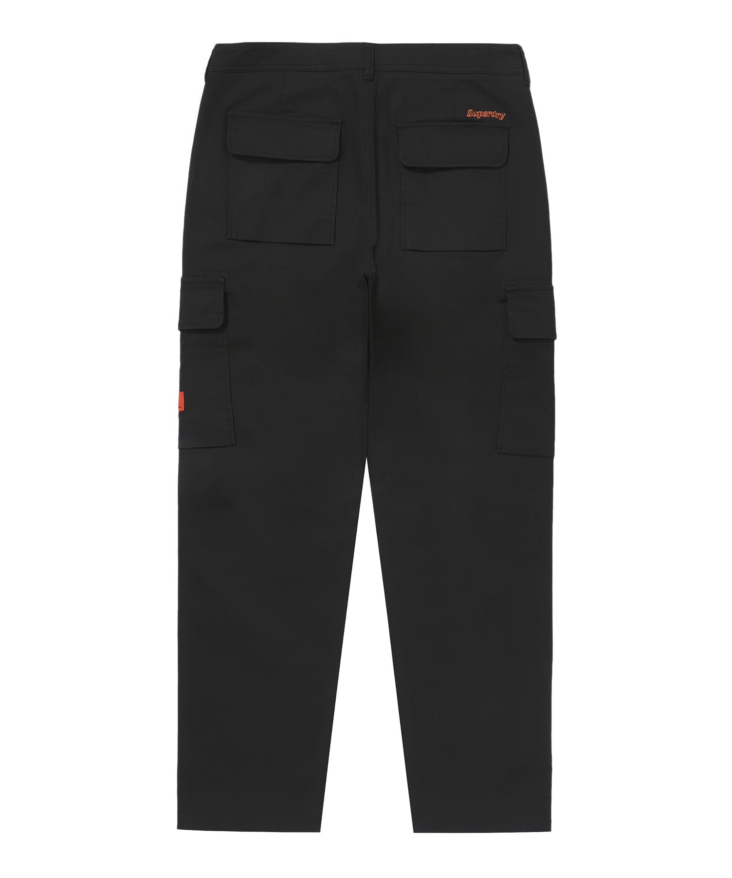 Label Slim Cargo Pants - Black