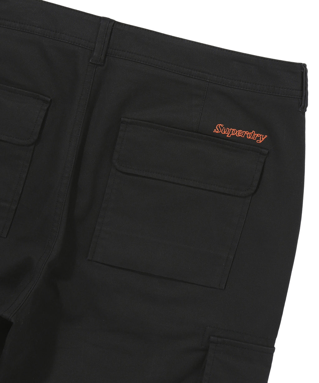 Label Slim Cargo Pants - Black