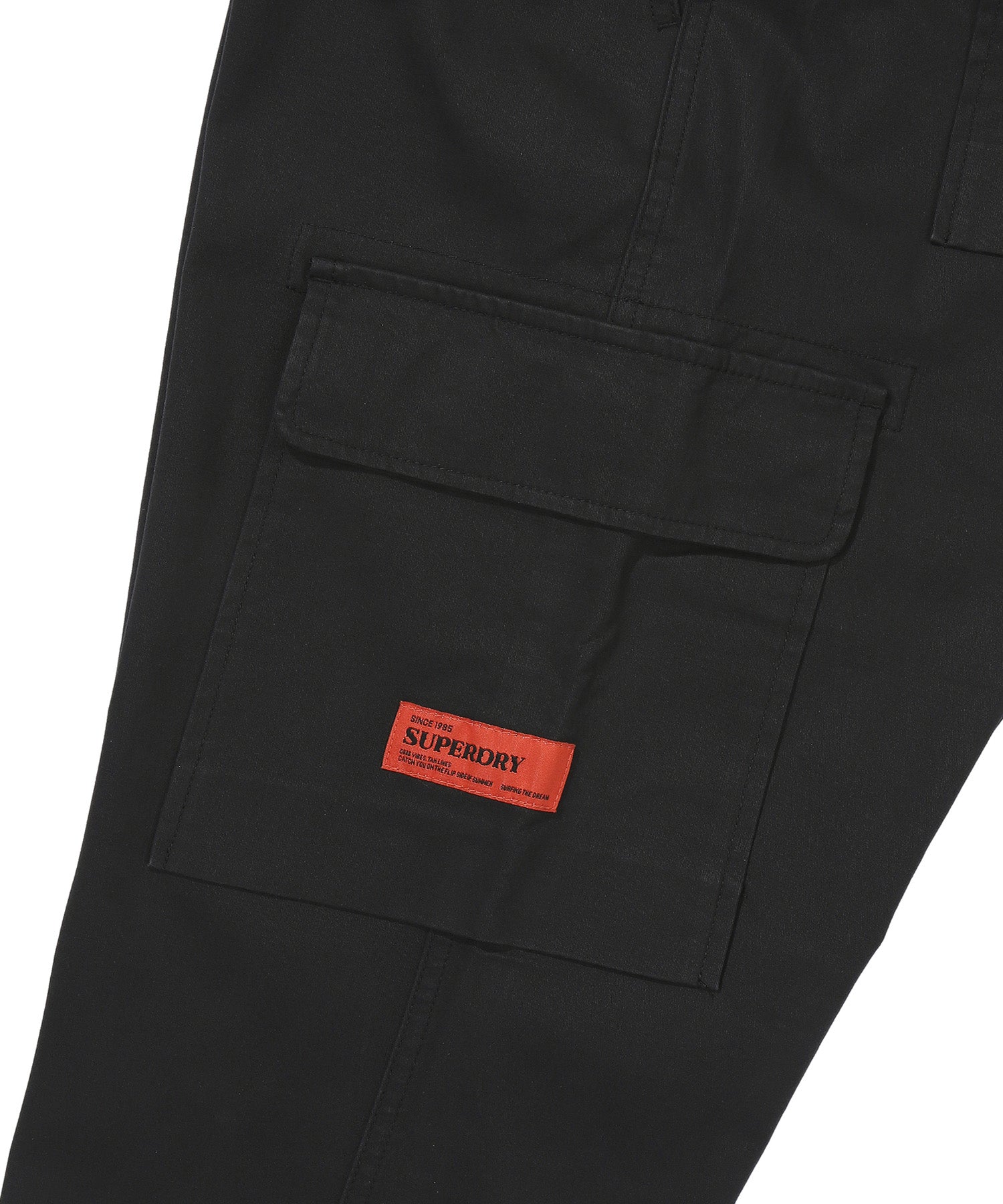 Label Slim Cargo Pants - Black