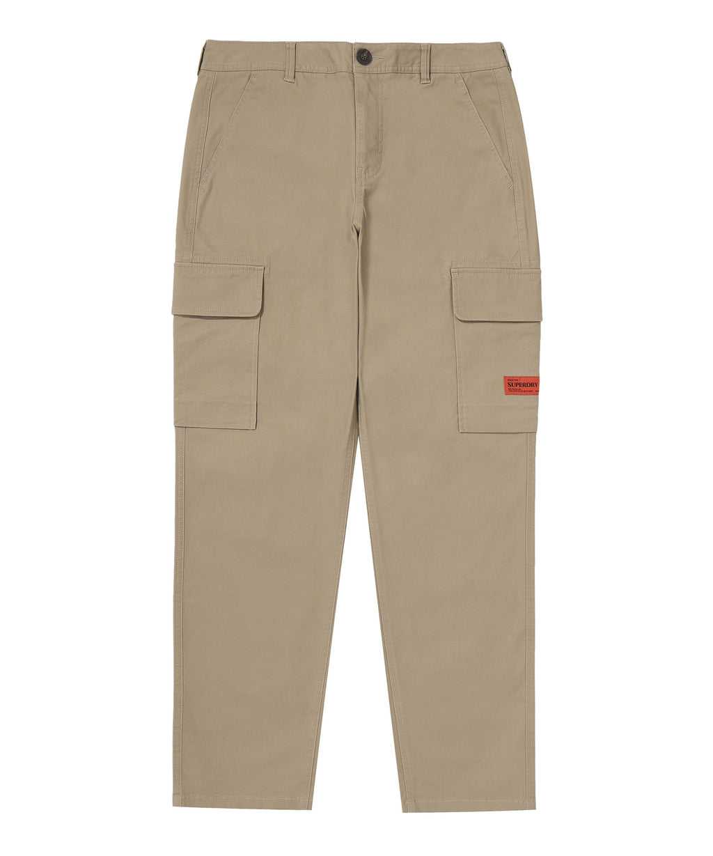 Label Slim Cargo Pants - D/Beige