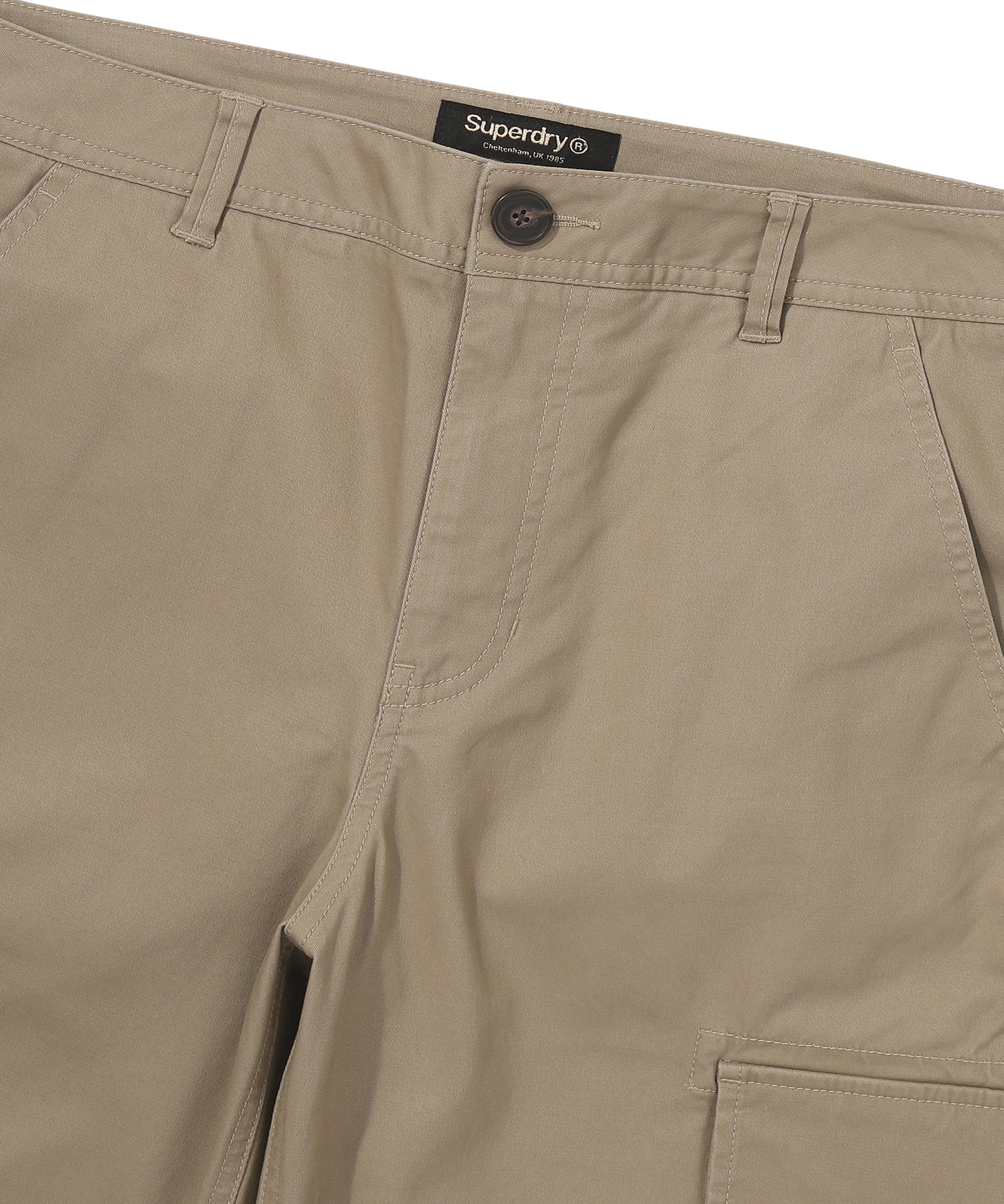 Label Slim Cargo Pants - D/Beige