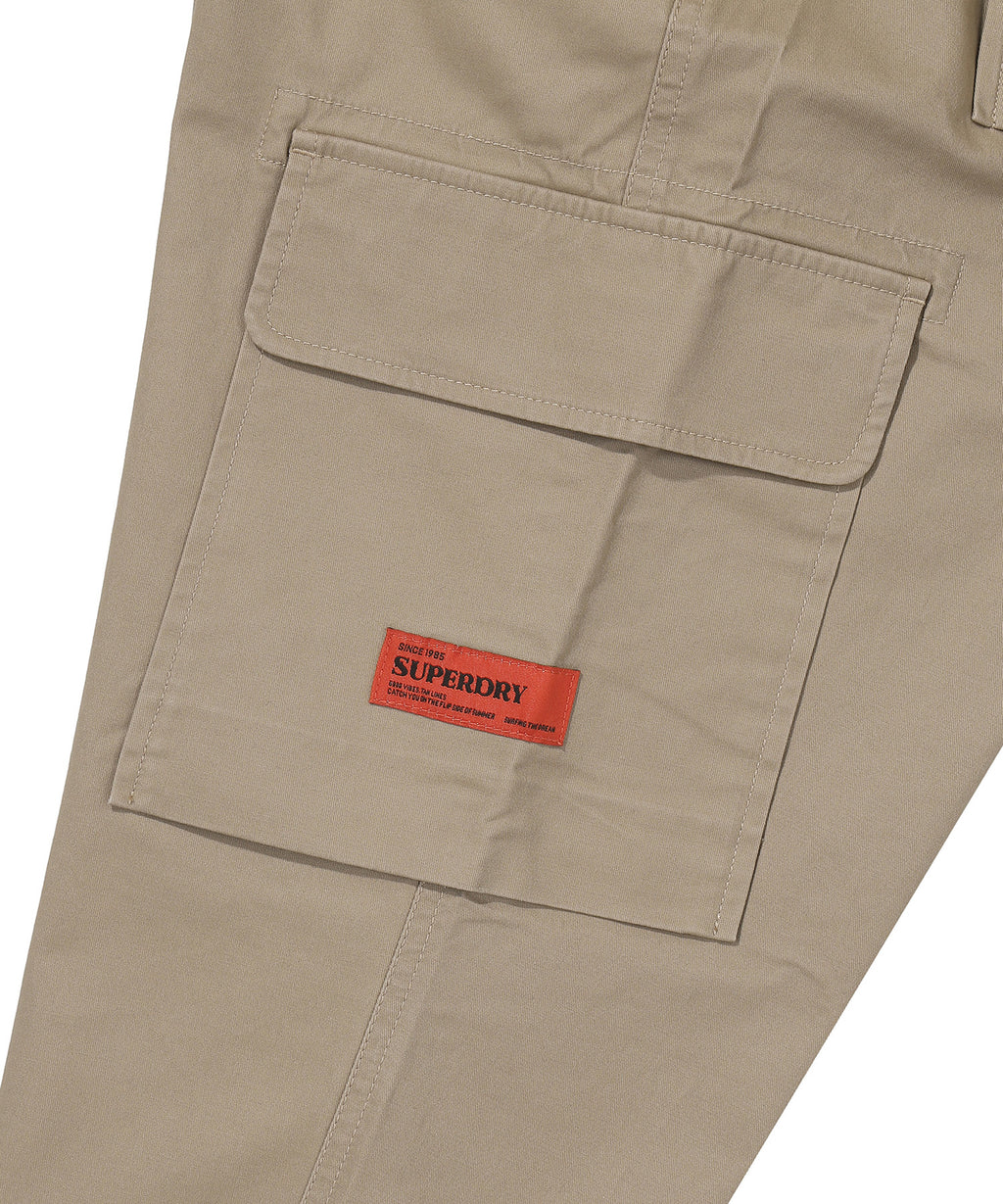 Label Slim Cargo Pants - D/Beige