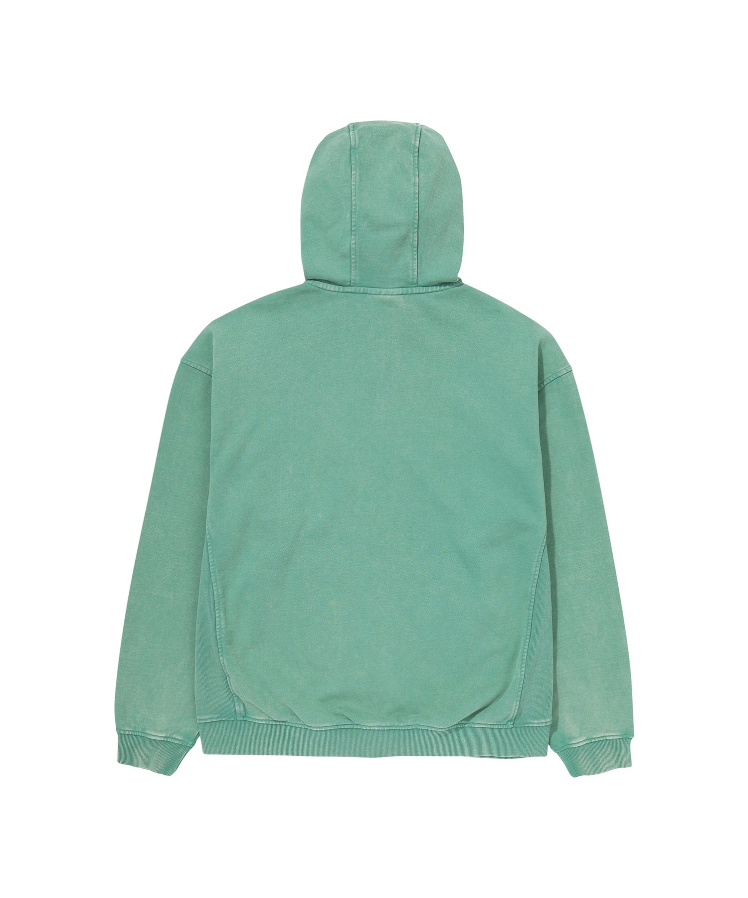 Vintage Washed 2Way Zip-Up Hoodie - Green