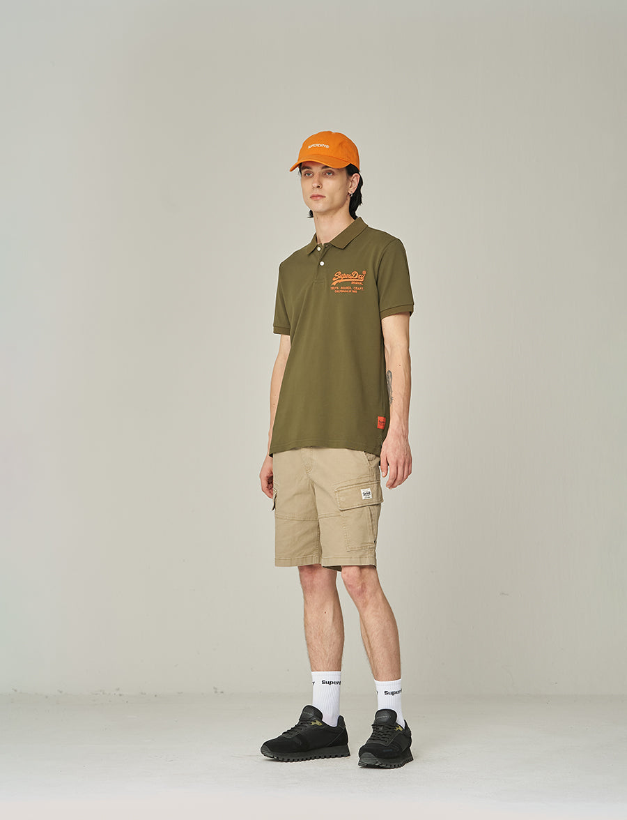 Muscle Fit Heritage Polo Shirts - Khaki