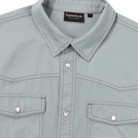 Color Stitch Western Shirt - L/Blue