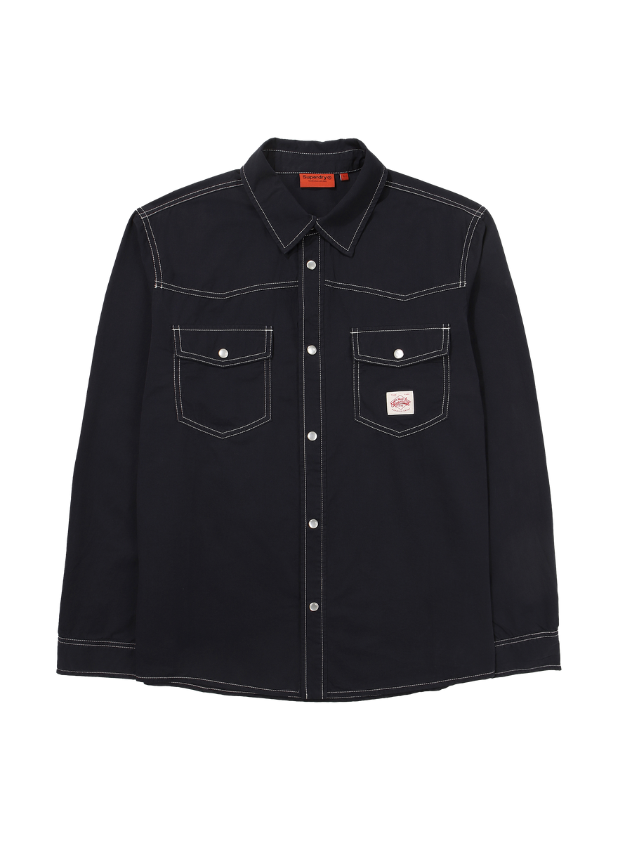 Color Stitch Western Shirt - Navy