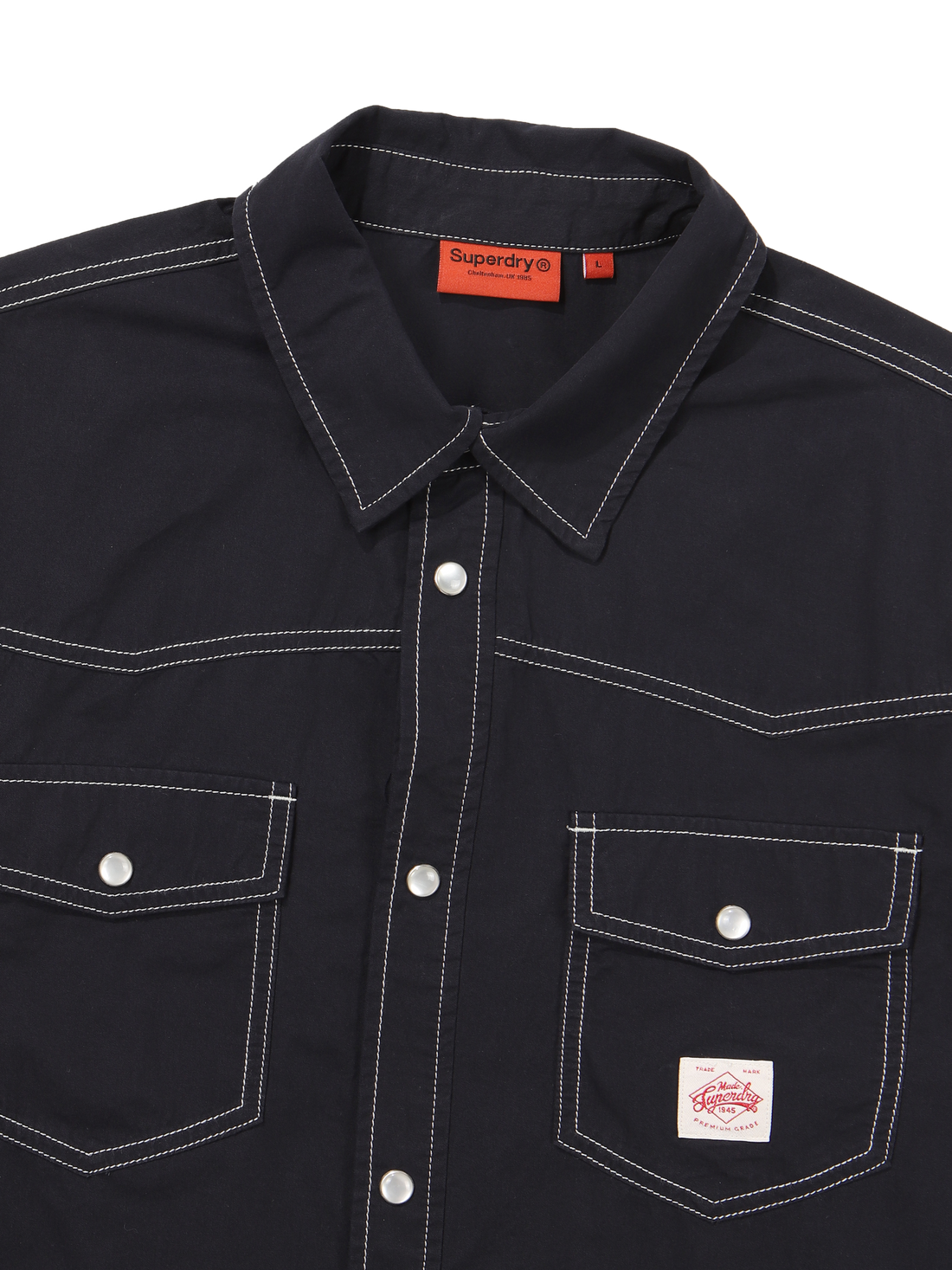 Color Stitch Western Shirt - Navy