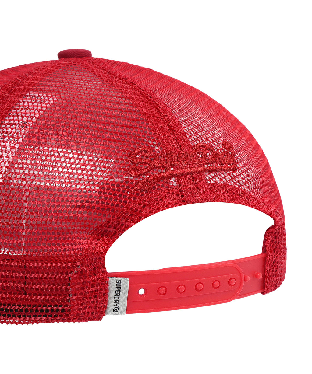 Snake Mesh Trucker Ball Cap - Red