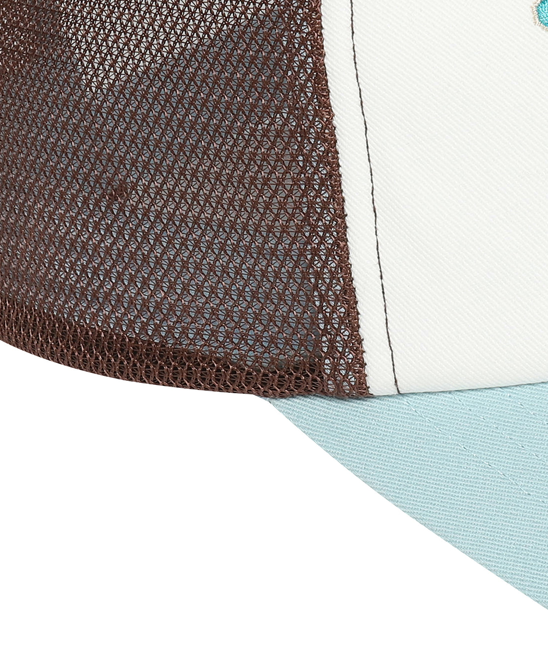 Flower Mesh Trucker Ball Cap - Blue