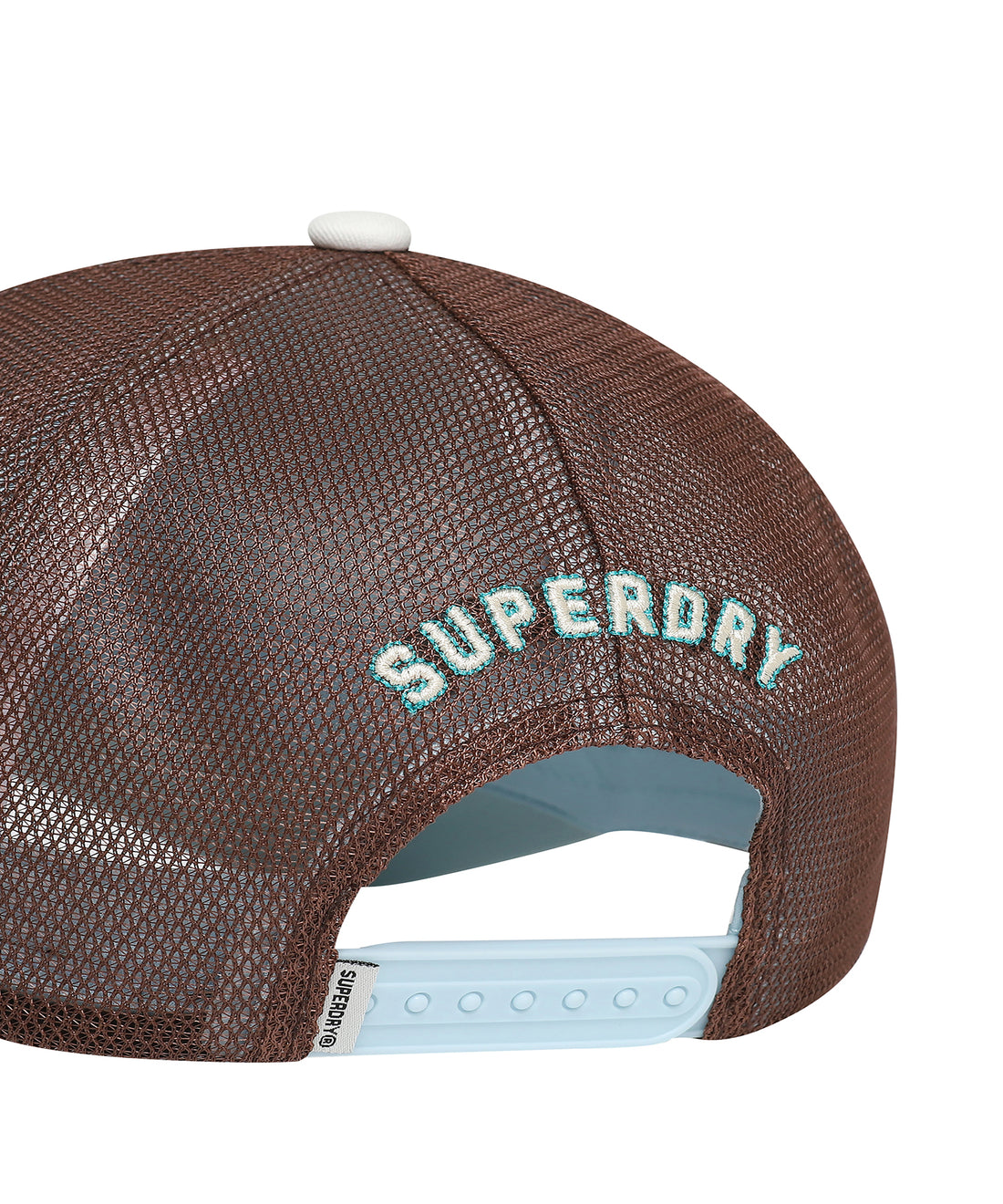 Flower Mesh Trucker Ball Cap - Blue