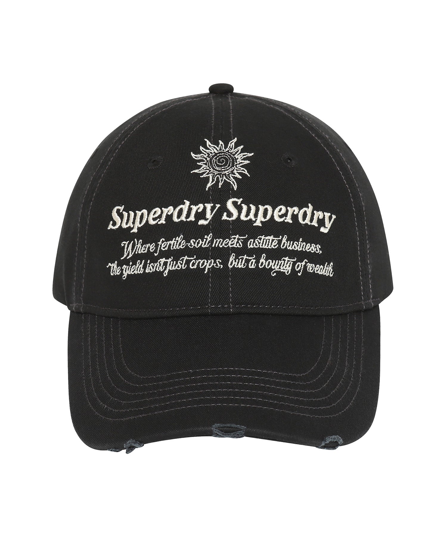 Vintage Embroidery Ball Cap - Black