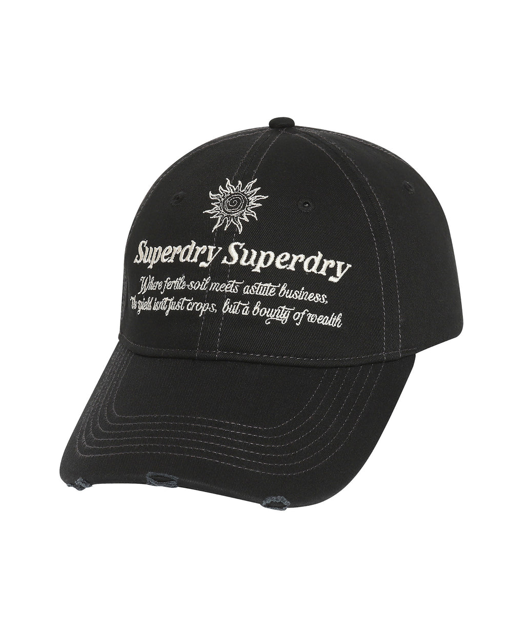 Vintage Embroidery Ball Cap - Black