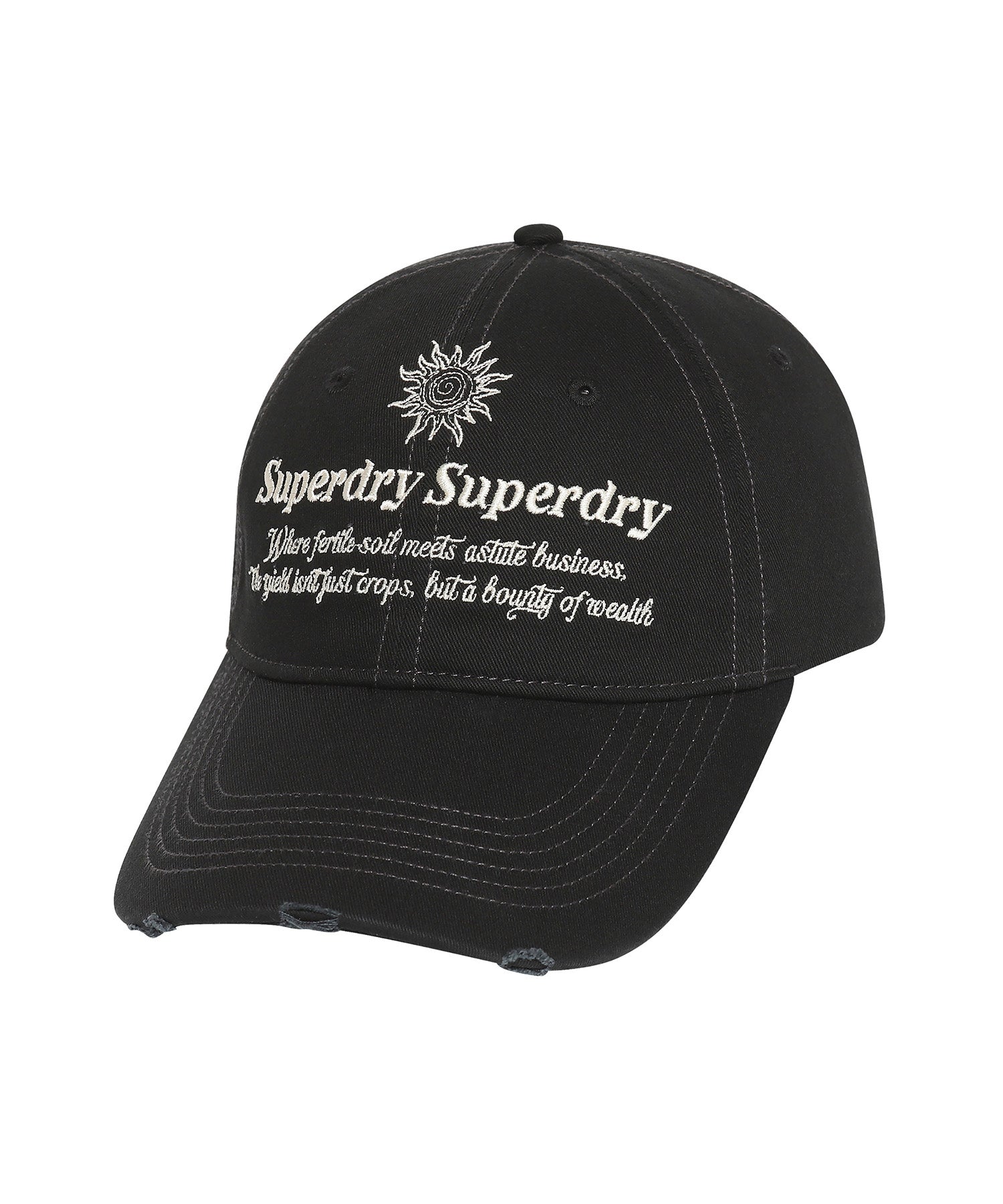 Vintage Embroidery Ball Cap - Black