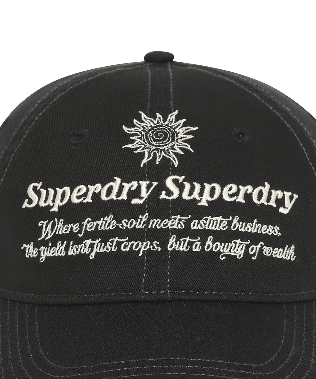Vintage Embroidery Ball Cap - Black
