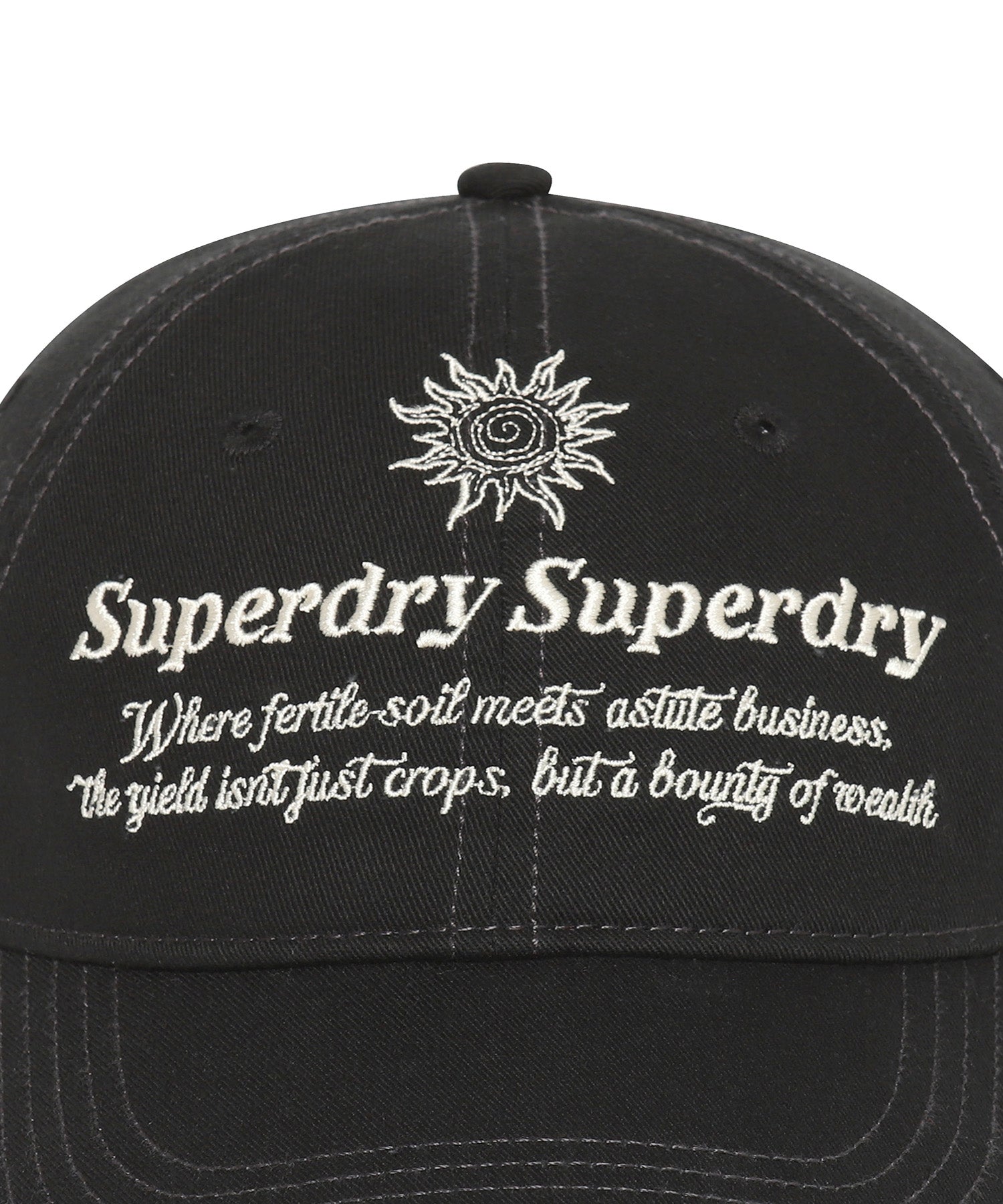 Vintage Embroidery Ball Cap - Black